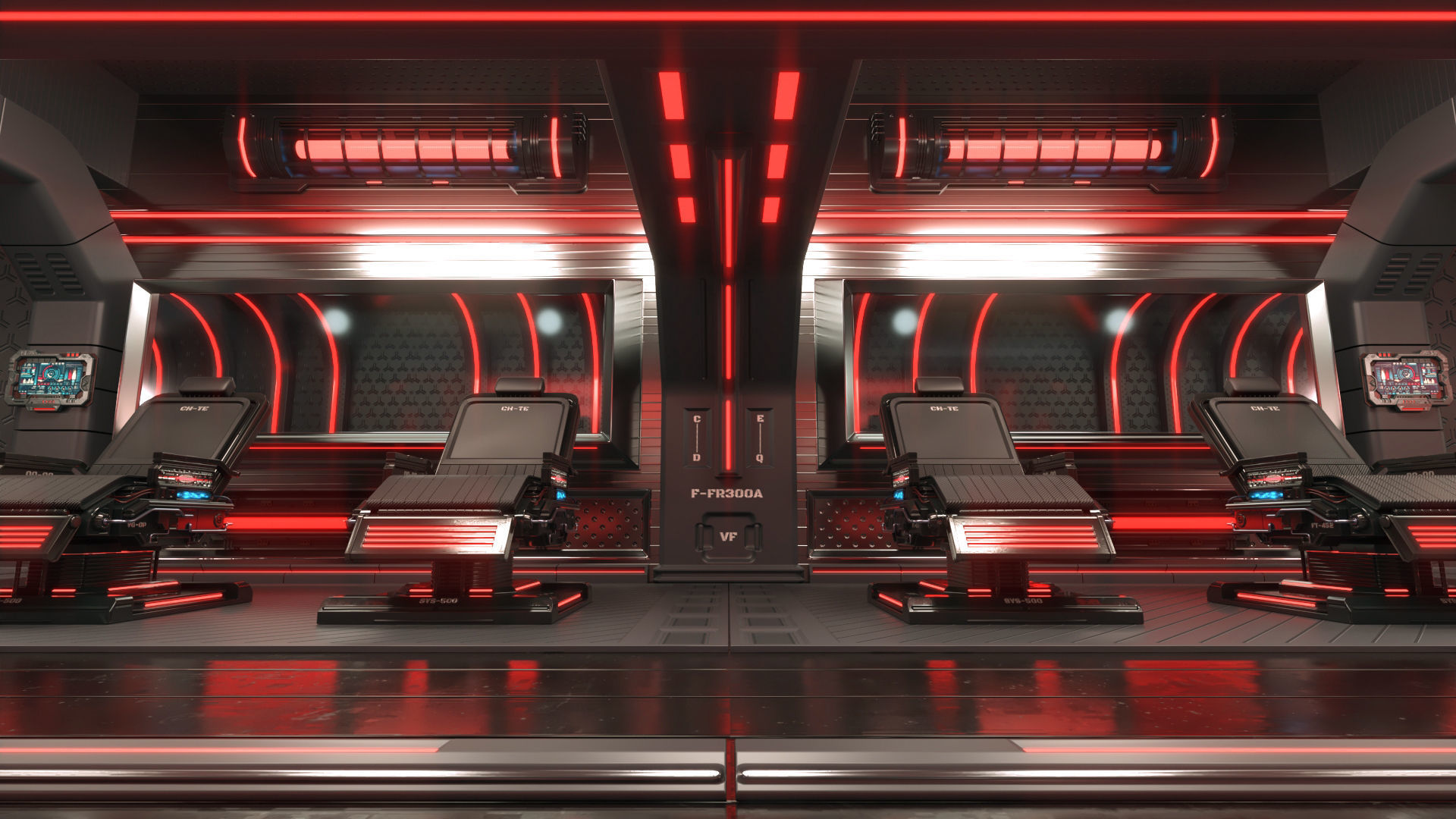 scifi modular interior space station 3D model_11
