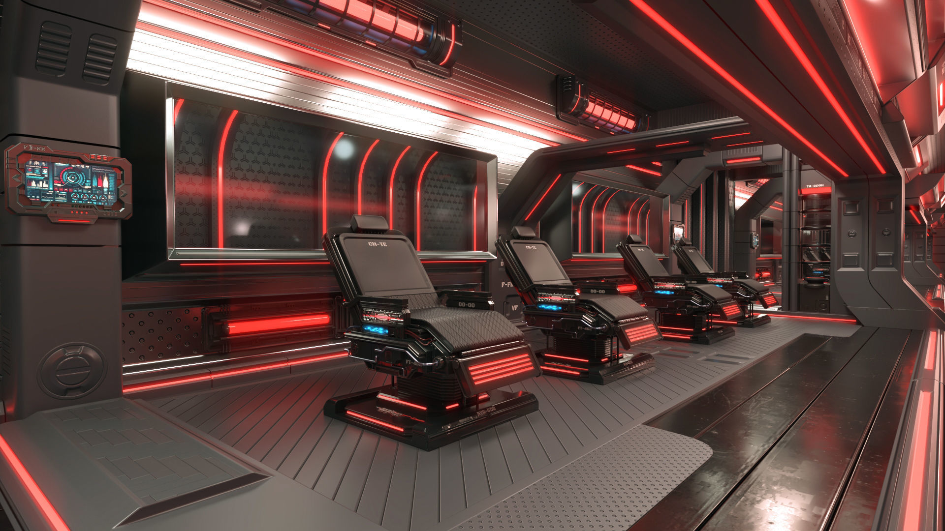scifi modular interior space station 3D model_10