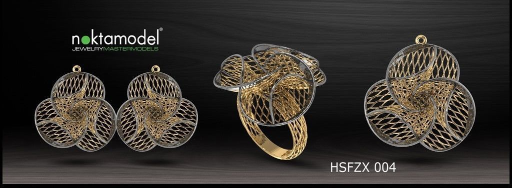 10 Half sets of Floral turkish model for ring Batch 01 3D print model_4
