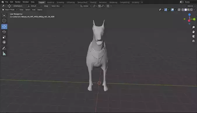 Dog  base mash  Low-poly 3D model