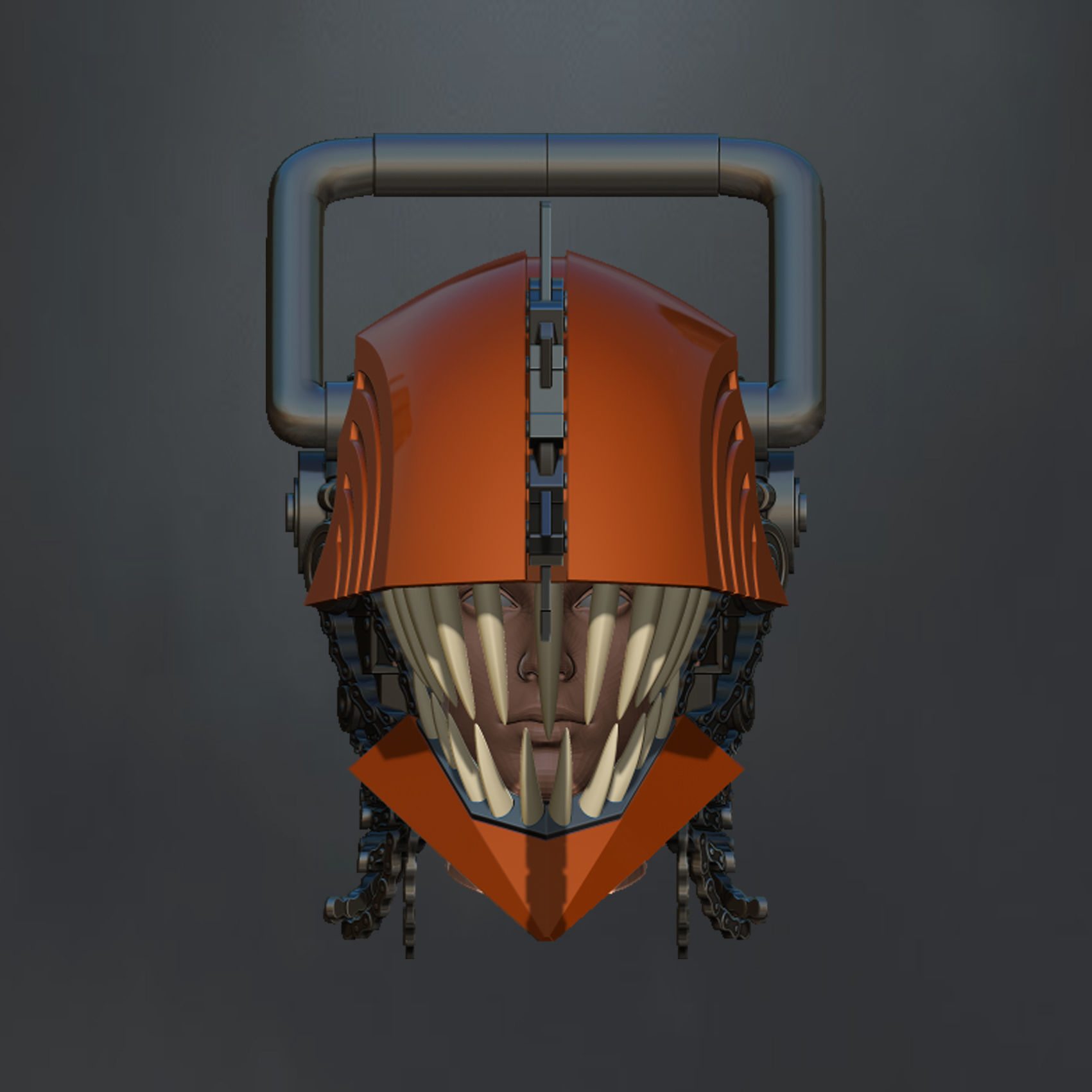 chainsaw man helmet 3d printable model 3D print model_4