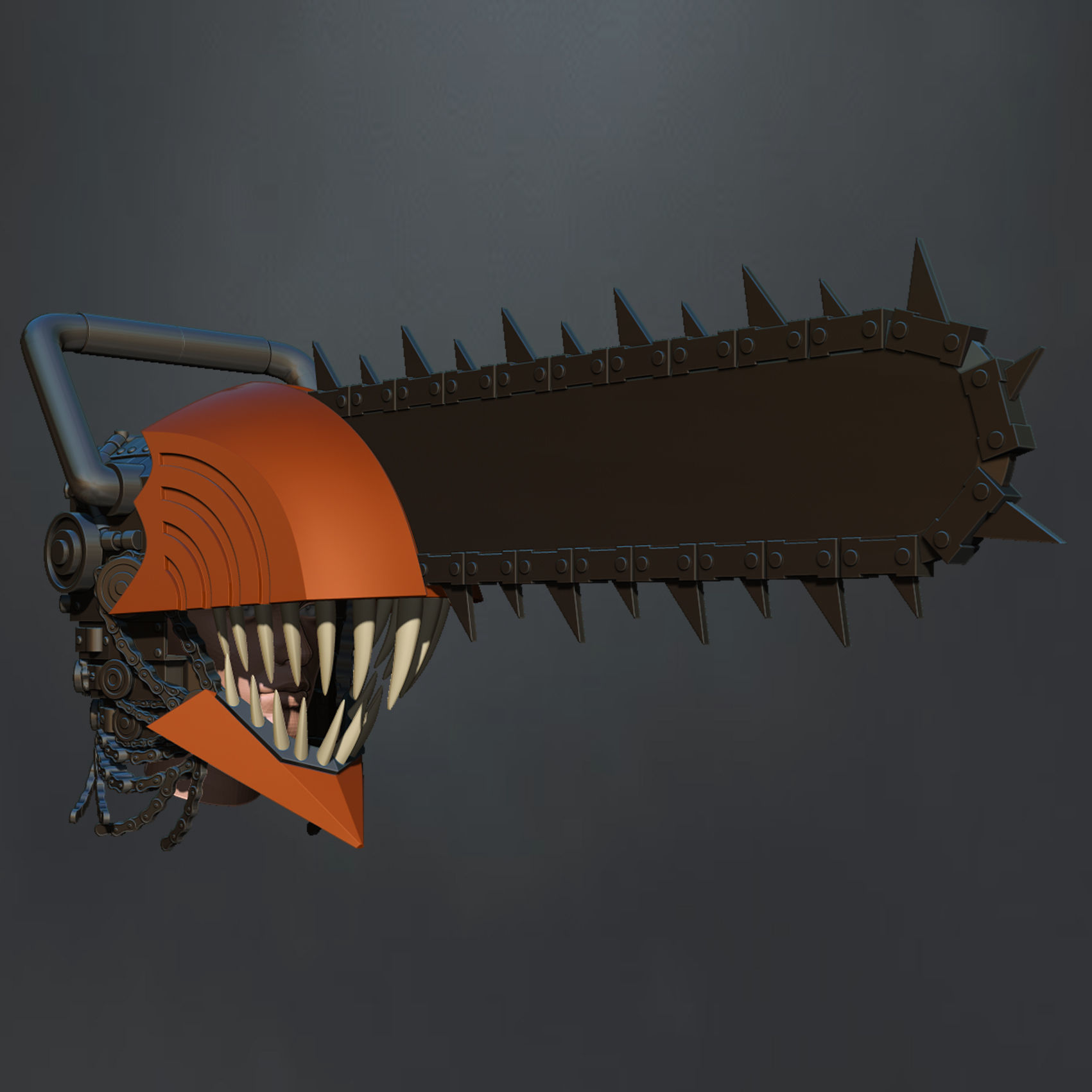 chainsaw man helmet 3d printable model 3D print model_3