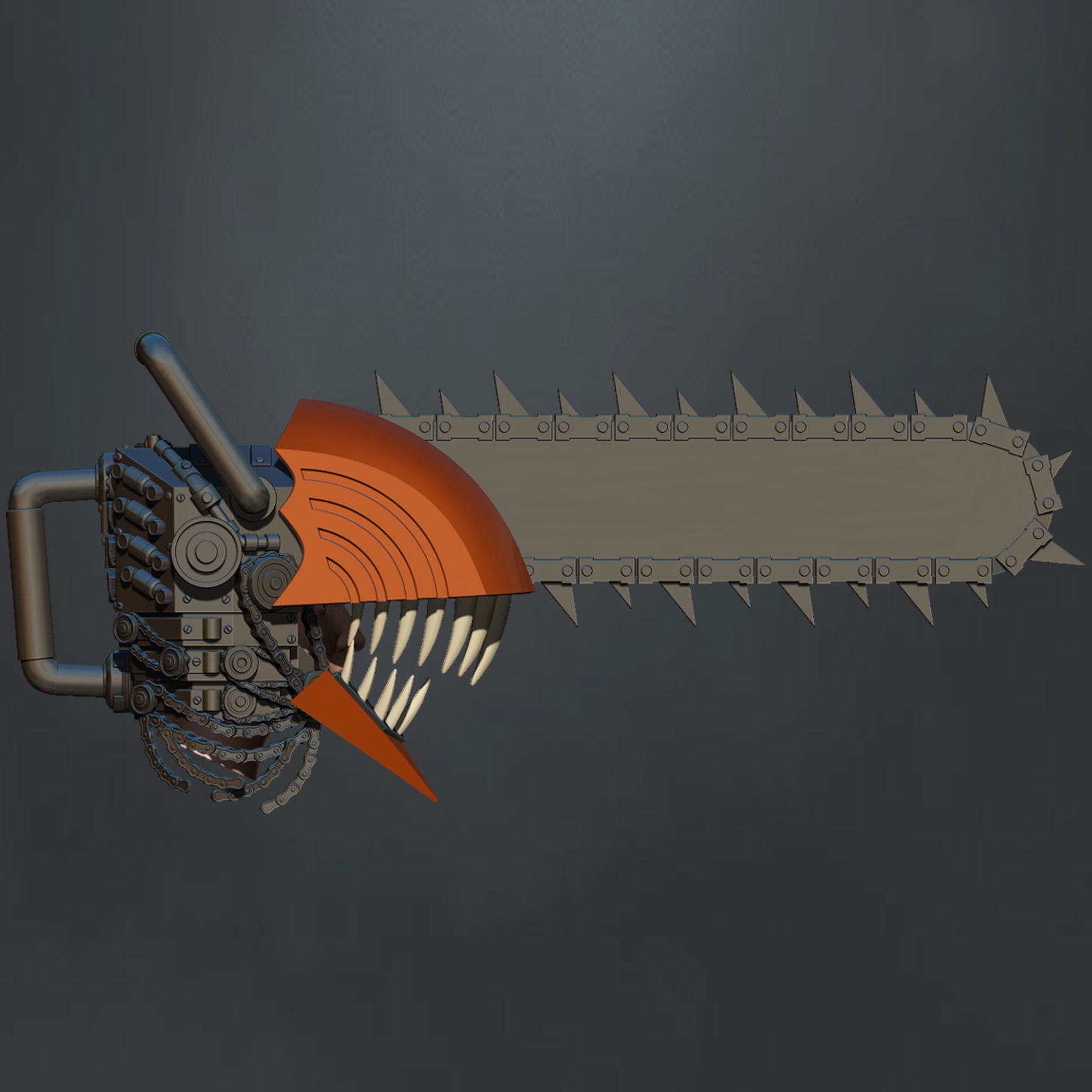 chainsaw man helmet 3d printable model 3D print model_8