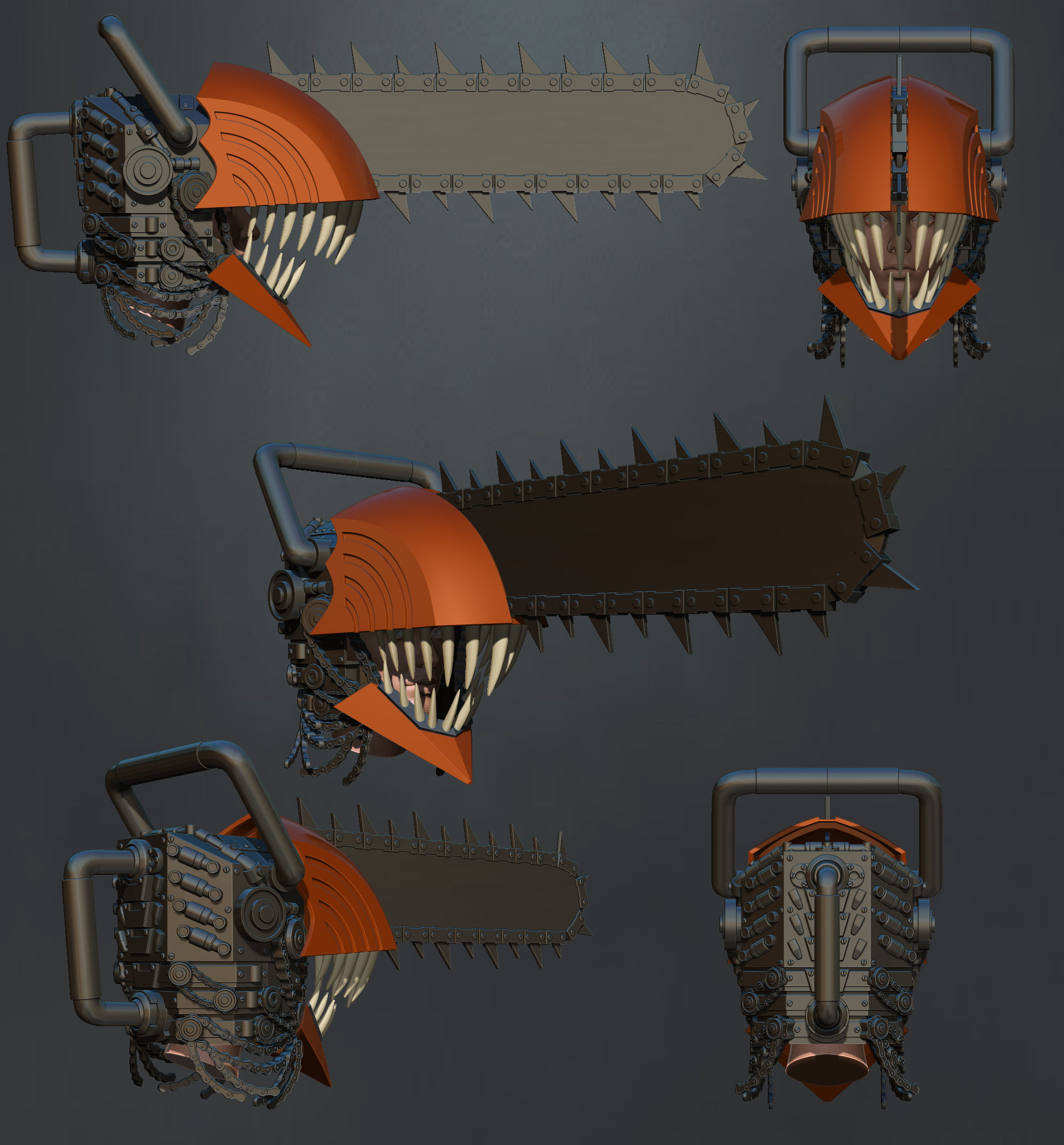 chainsaw man helmet 3d printable model 3D print model_9