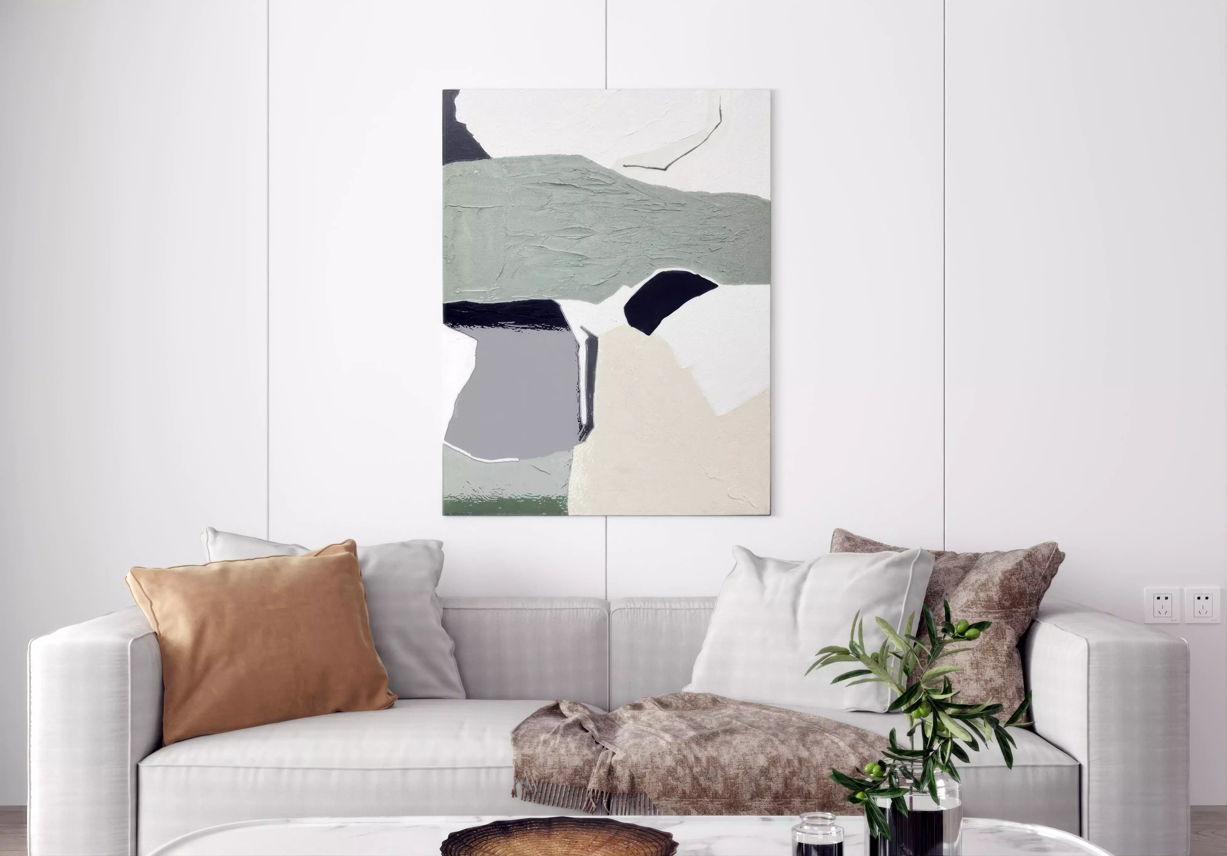 painting decorative green Modern ink 3D model_0