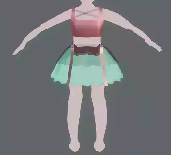 pink dress by blender  3D model