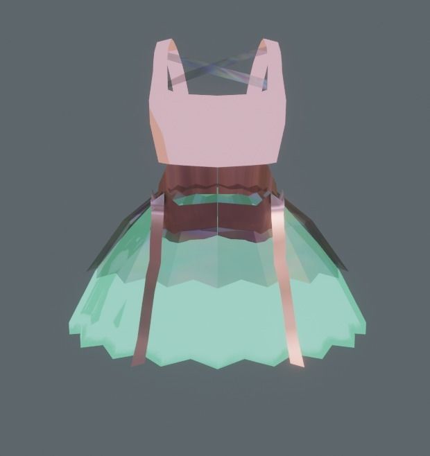 pink dress by blender  3D model_5