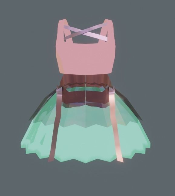 pink dress by blender  3D model_8