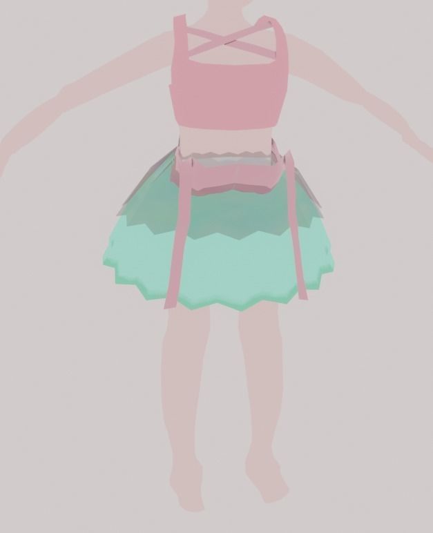 pink dress by blender  3D model_15