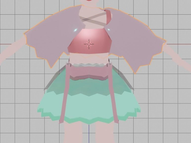 pink dress by blender  3D model_3