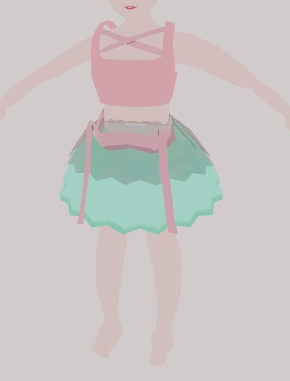 pink dress by blender  3D model_14