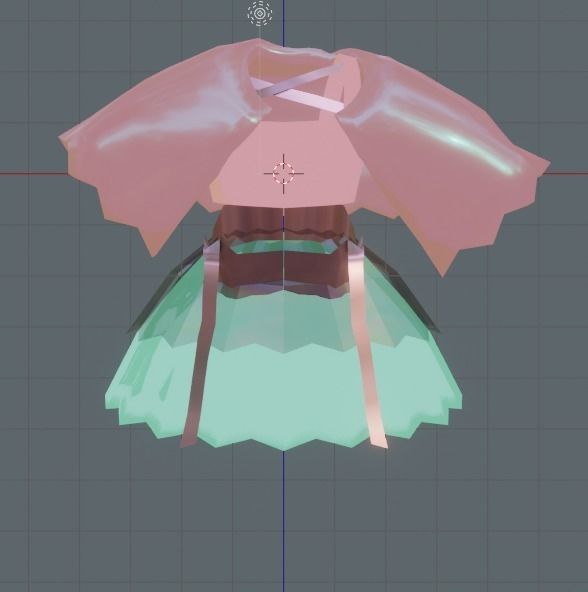 pink dress by blender  3D model_13