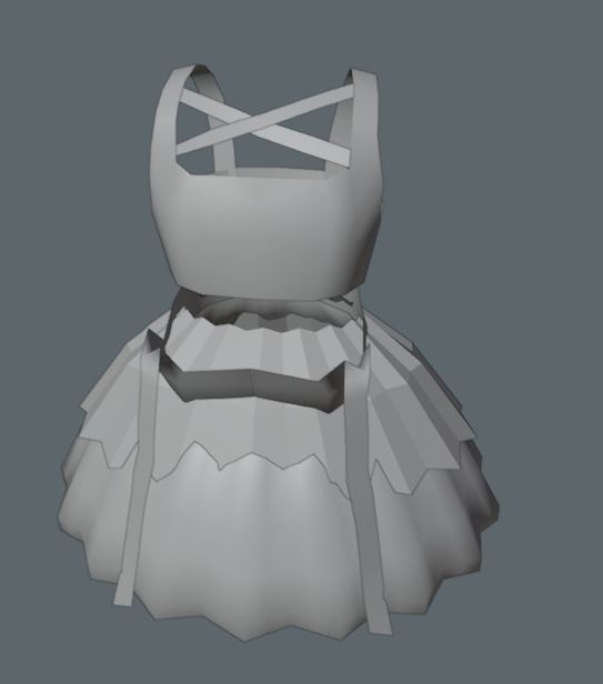 pink dress by blender  3D model_12