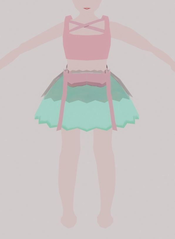 pink dress by blender  3D model_1