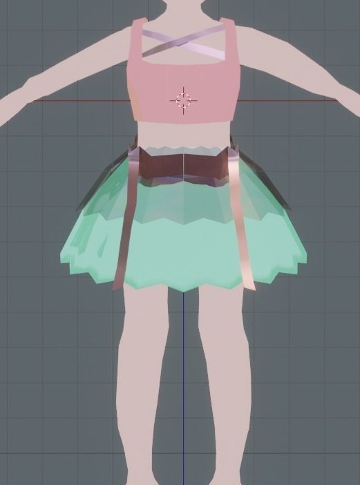 pink dress by blender  3D model_10