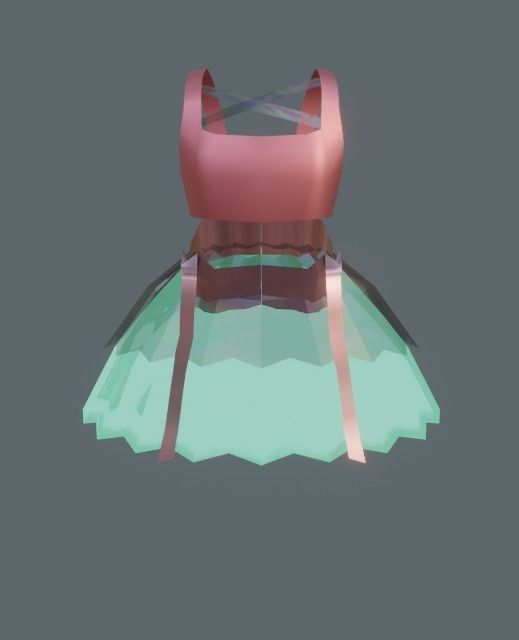 pink dress by blender  3D model_4