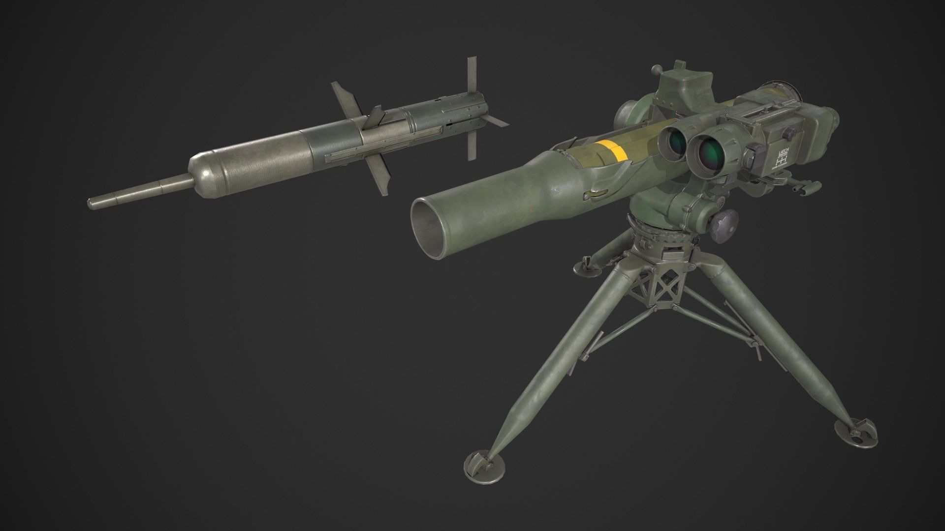 BGM-71 TOW ATGM Low-poly 3D model_3