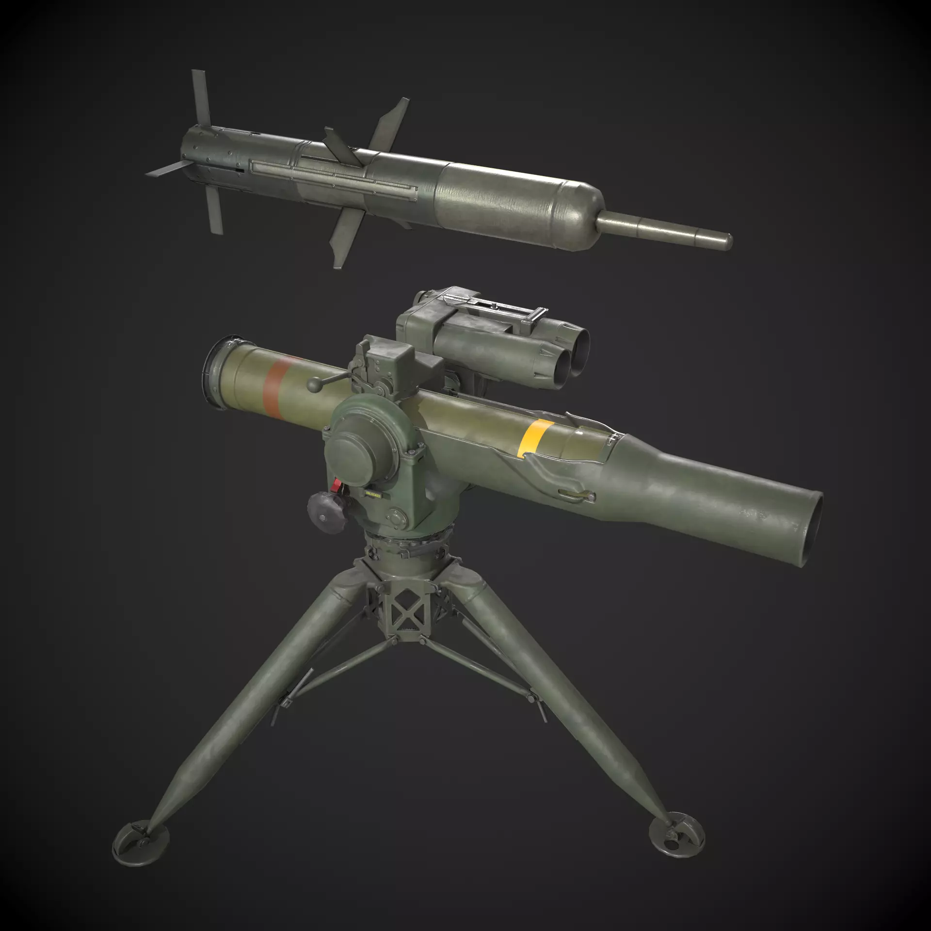 BGM-71 TOW ATGM Low-poly 3D model_0