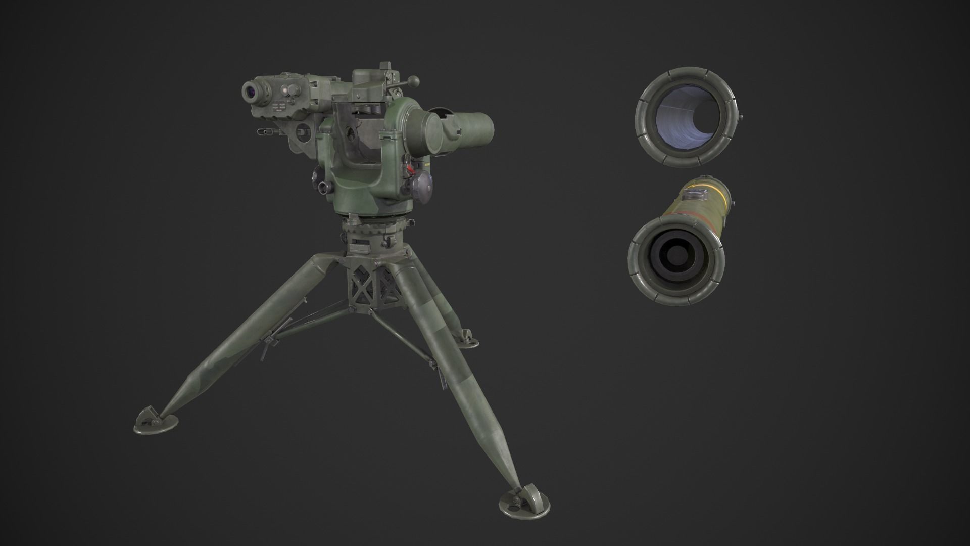 BGM-71 TOW ATGM Low-poly 3D model_11