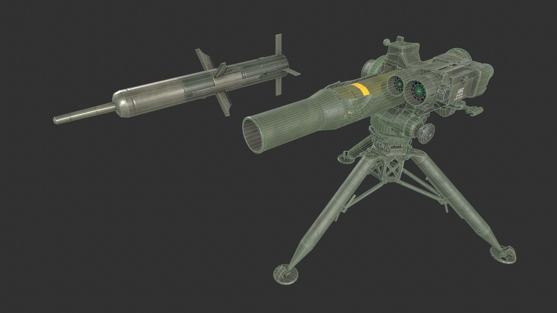 BGM-71 TOW ATGM Low-poly 3D model_4