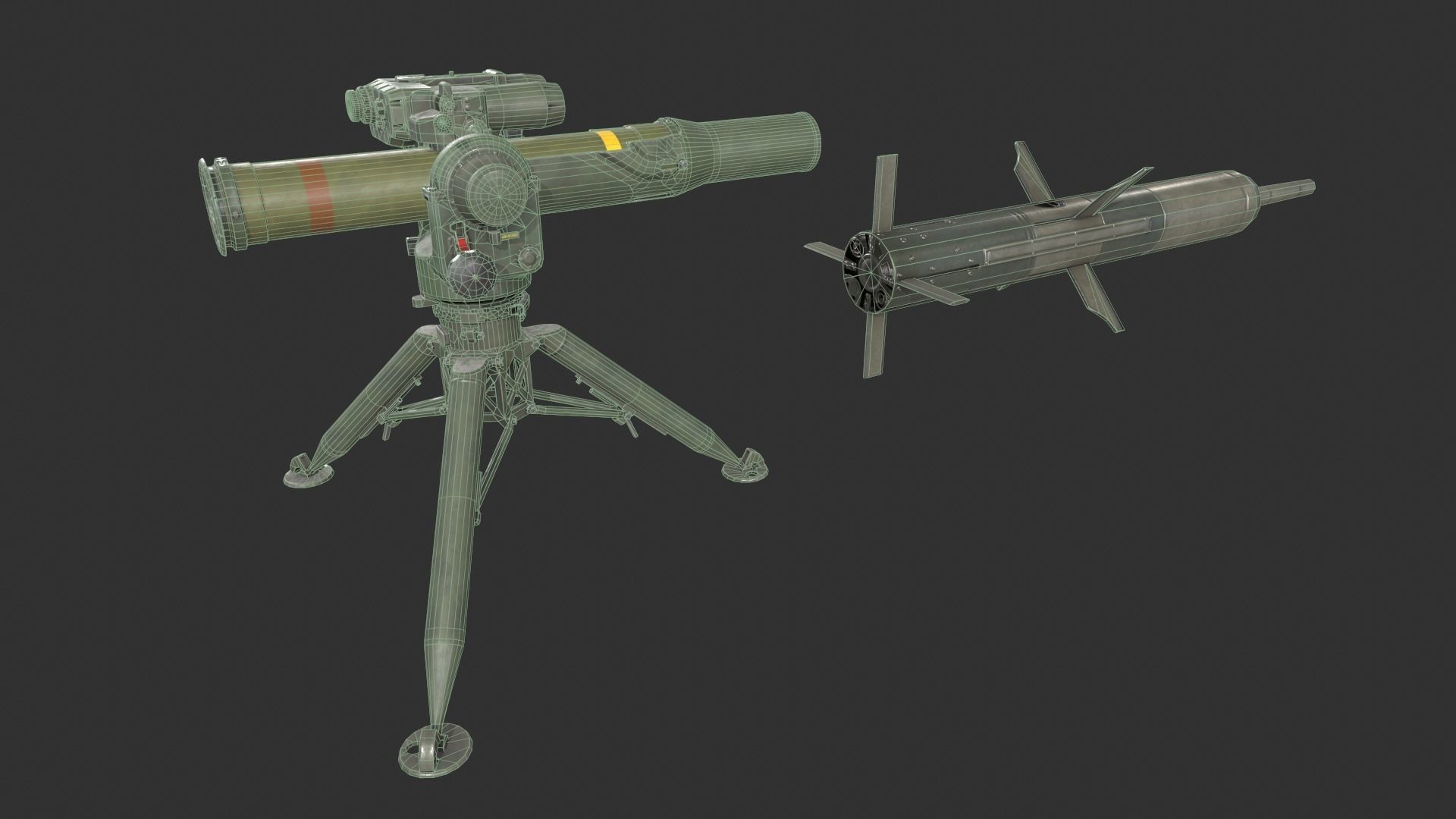 BGM-71 TOW ATGM Low-poly 3D model_2