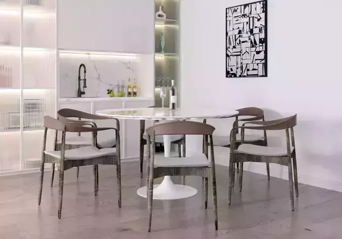 circular and table chair combination