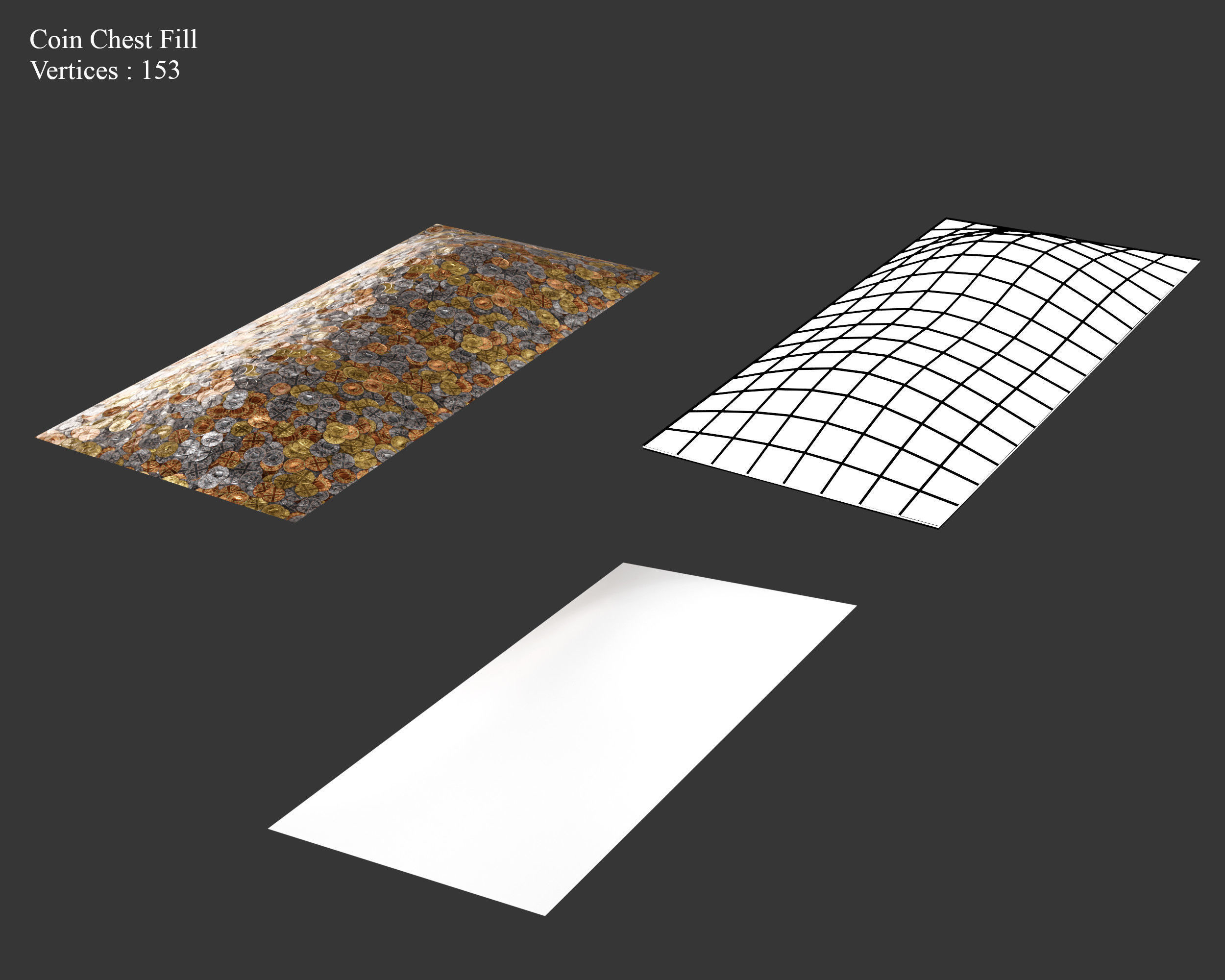 Medieval Treasure Coins Set Low-poly 3D model_15