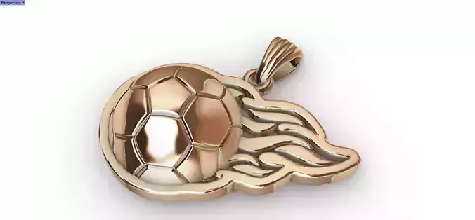 3D Flaming Soccer Ball Pendant  Charm Necklace Jewelry 3D print model