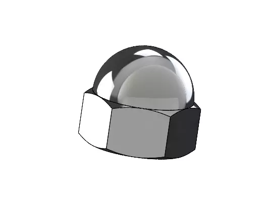 Cap Nut from M3-M8 3D model_0