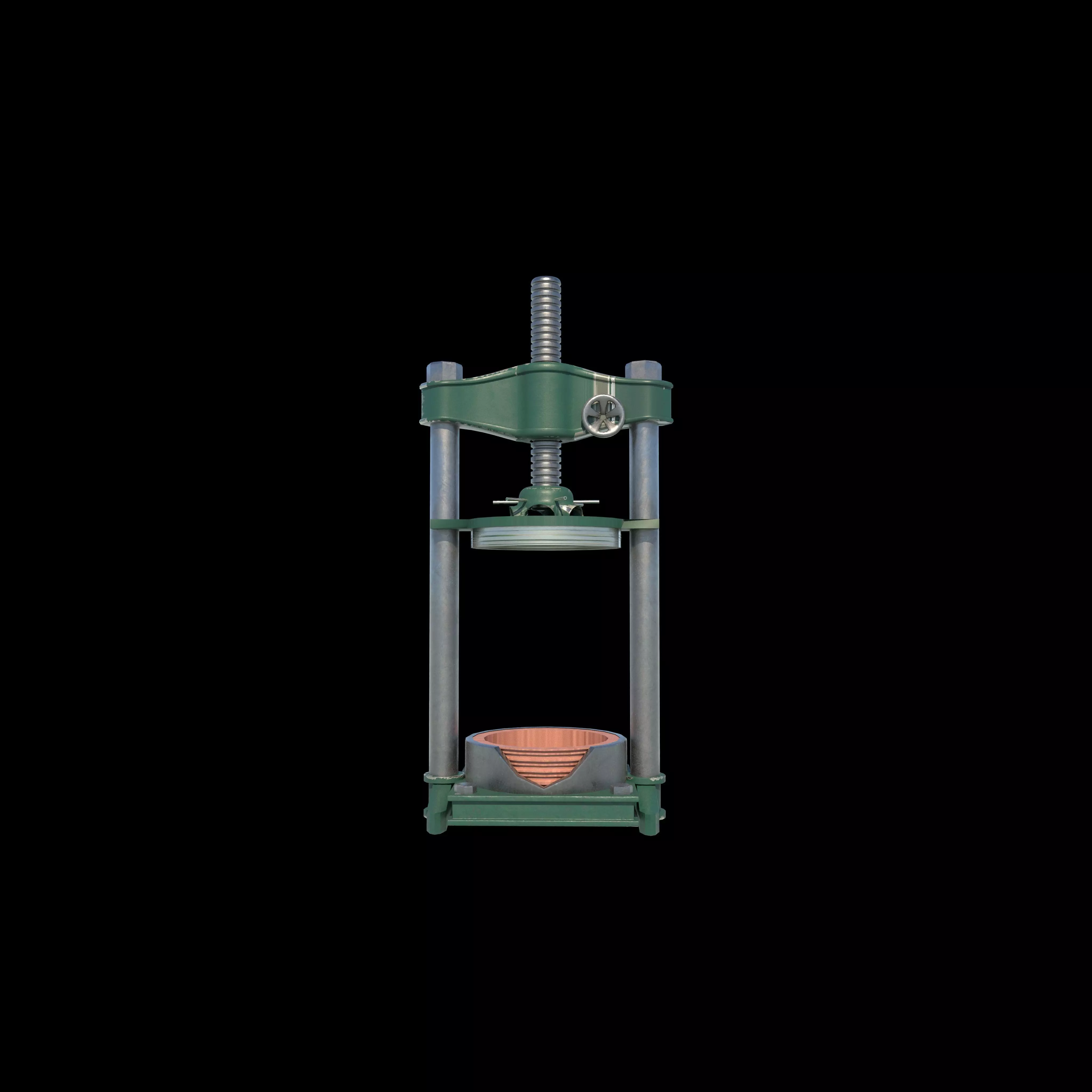 hydraulic press Low-poly 3D model_0