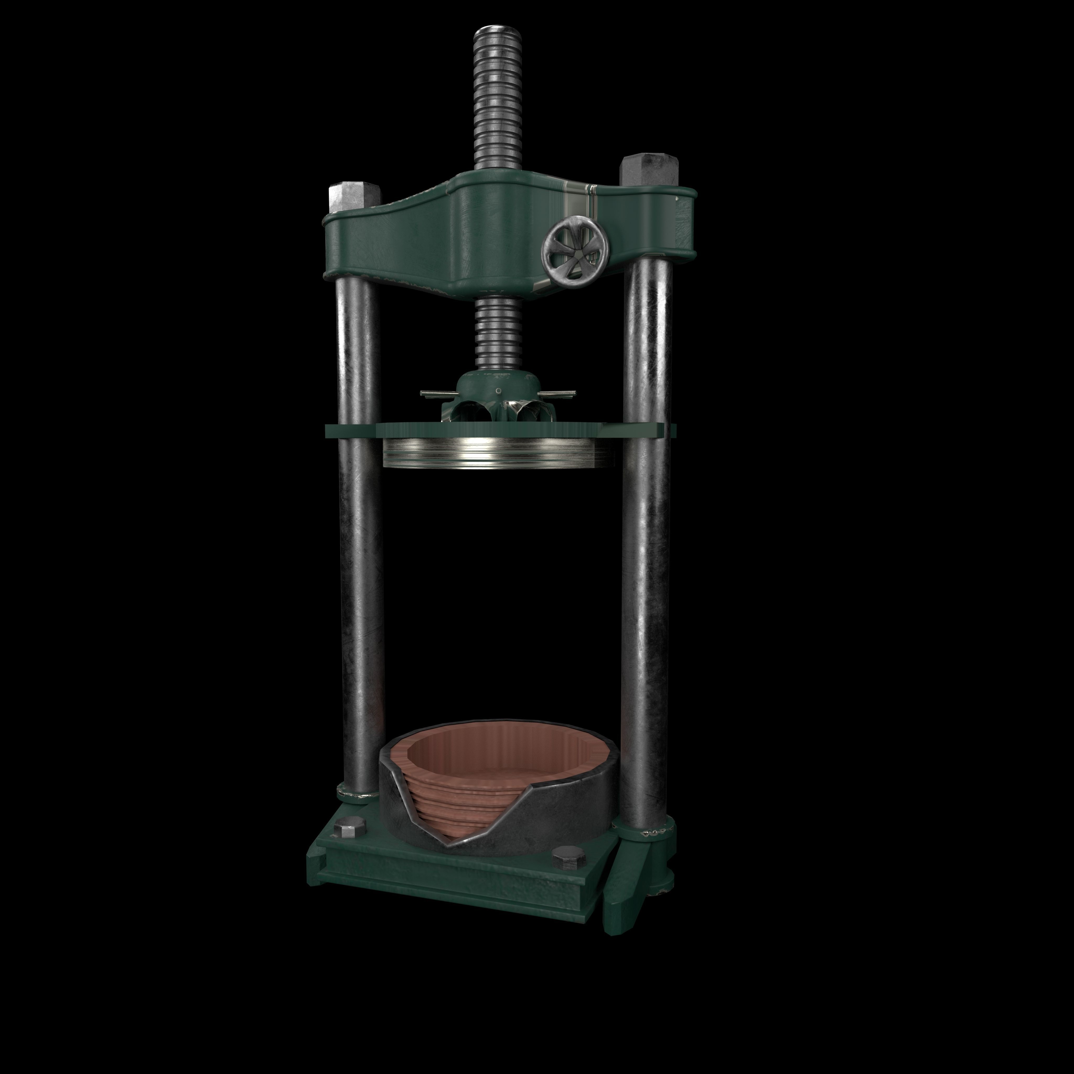 hydraulic press Low-poly 3D model_5