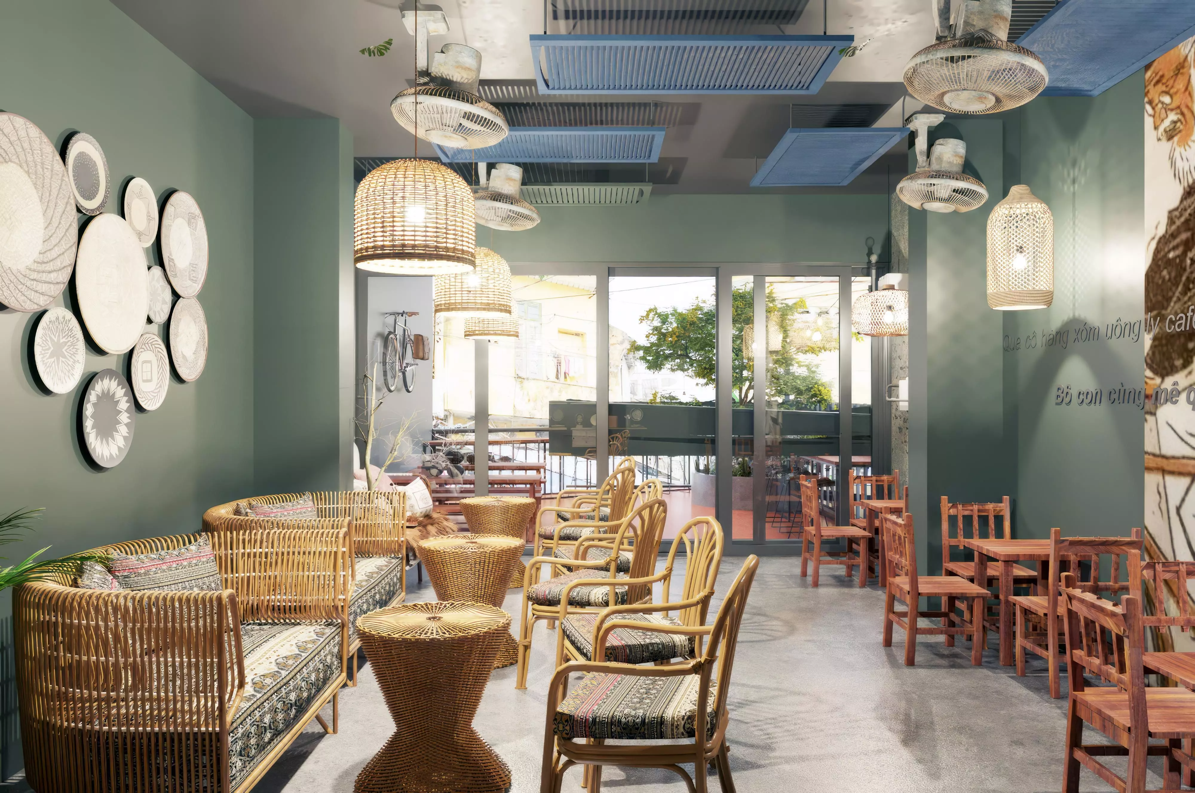 Modern coffee shop 3D model_0