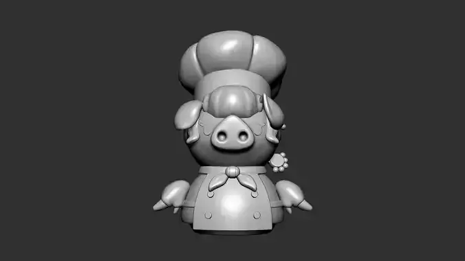 Female Pig Chef - Overcooked 2 - 3D Print Model