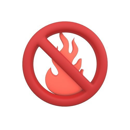 No Fire Icon V1 001 Low-poly 3D model