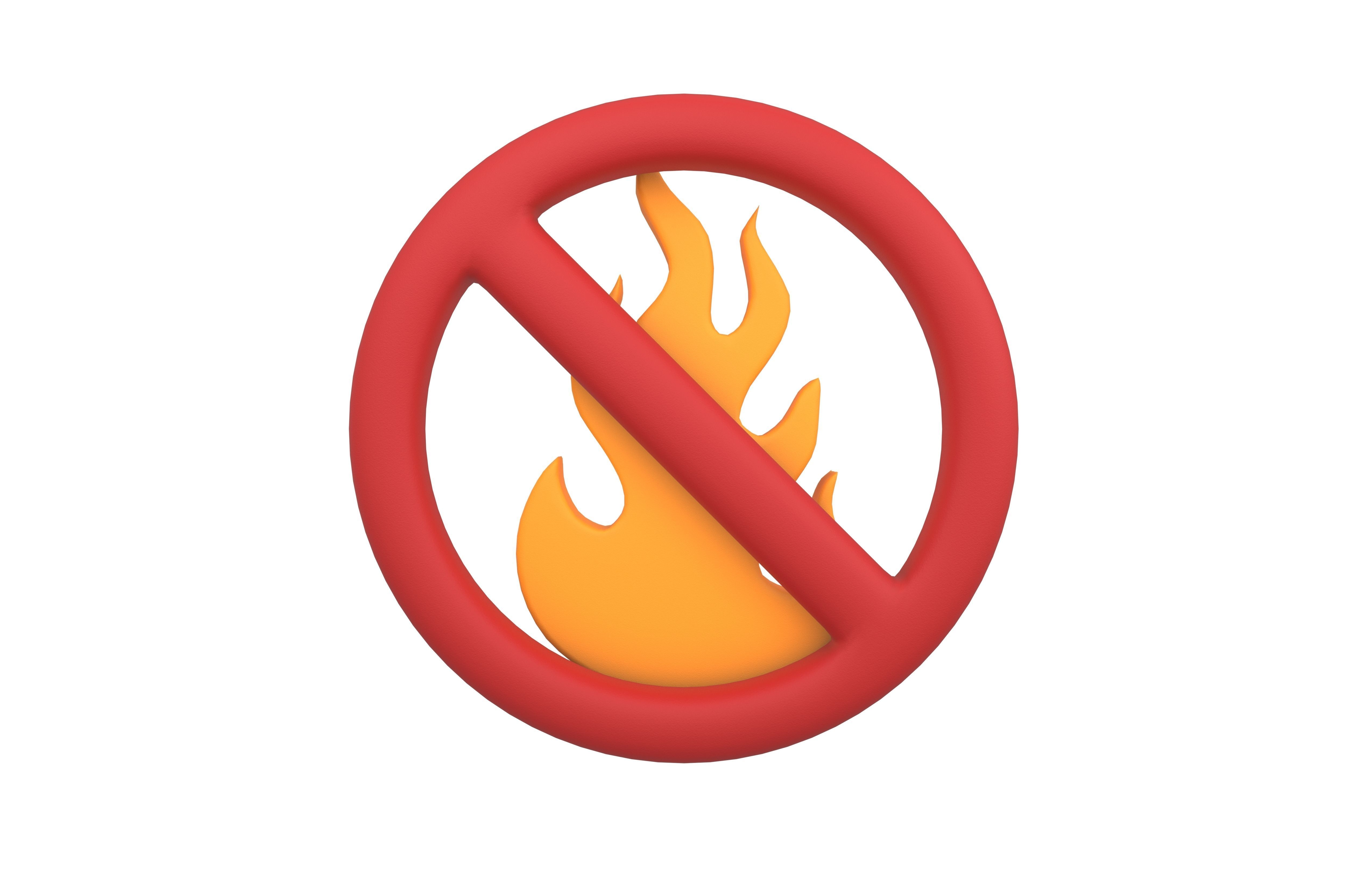 3D model No Fire Icon V1 003 VR / AR / low-poly | CGTrader