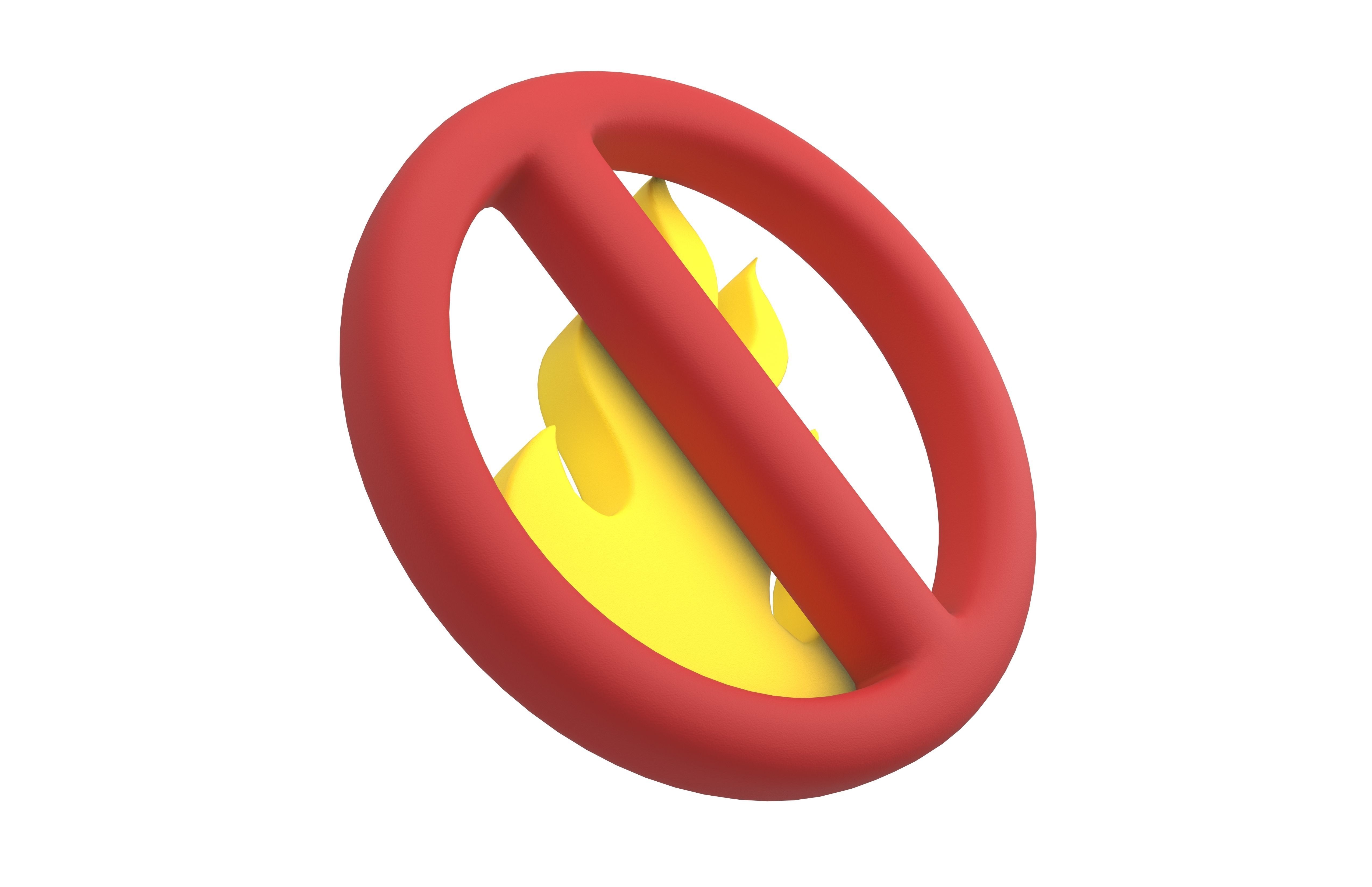 No Fire Icon V1 004 Low-poly 3D model_14