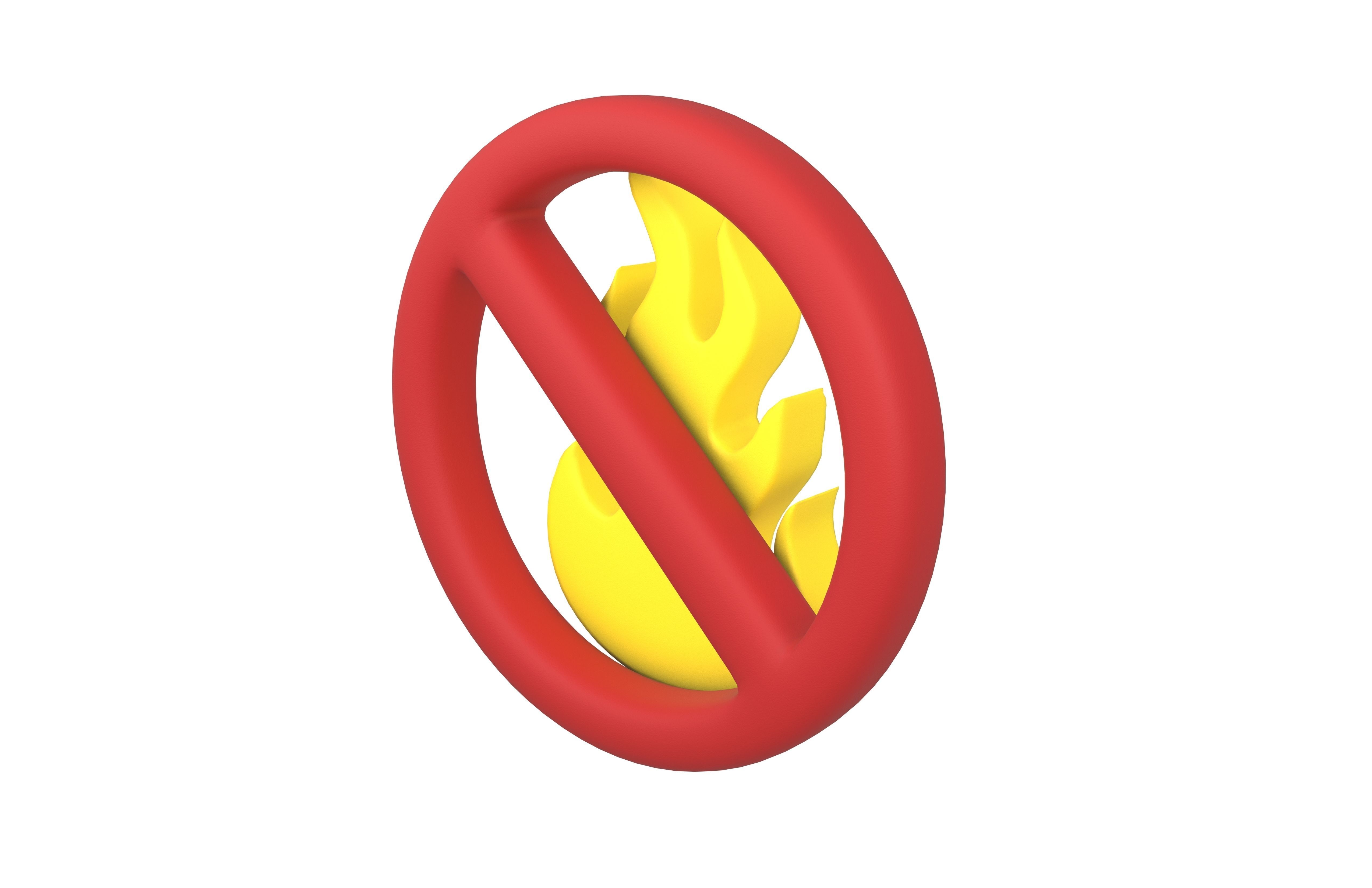 No Fire Icon V1 004 Low-poly 3D model_2