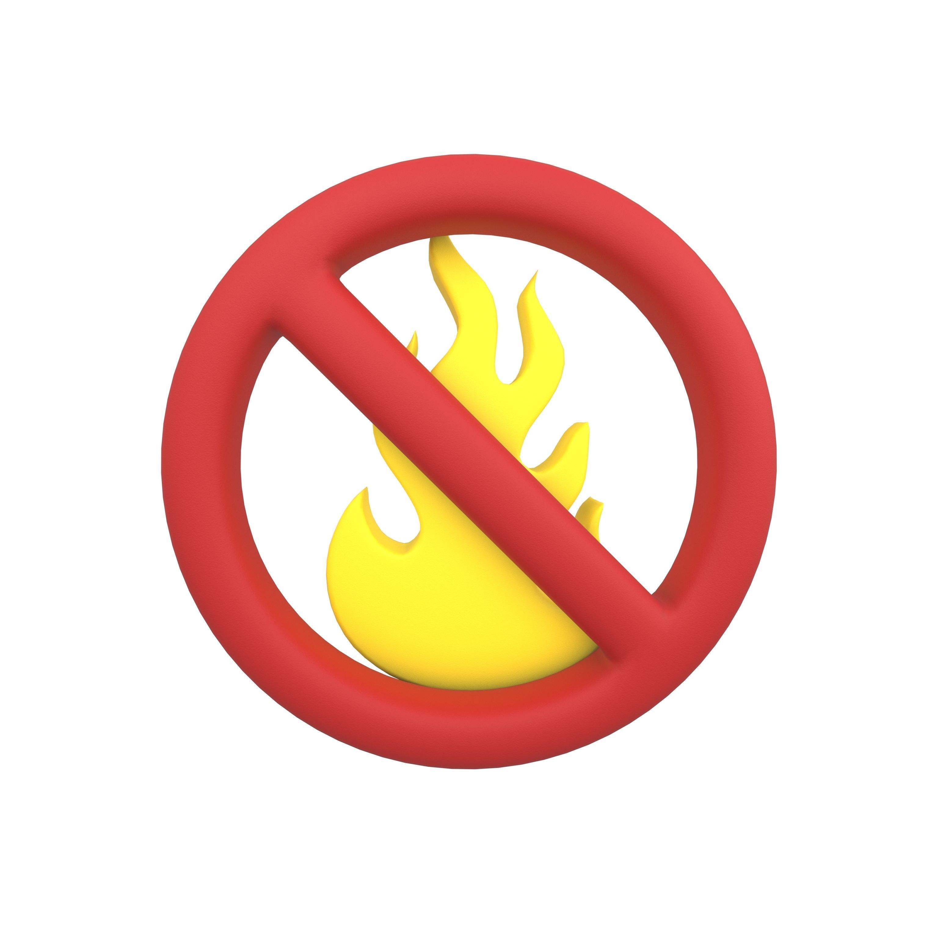 No Fire Icon V1 004 Low-poly 3D model_9