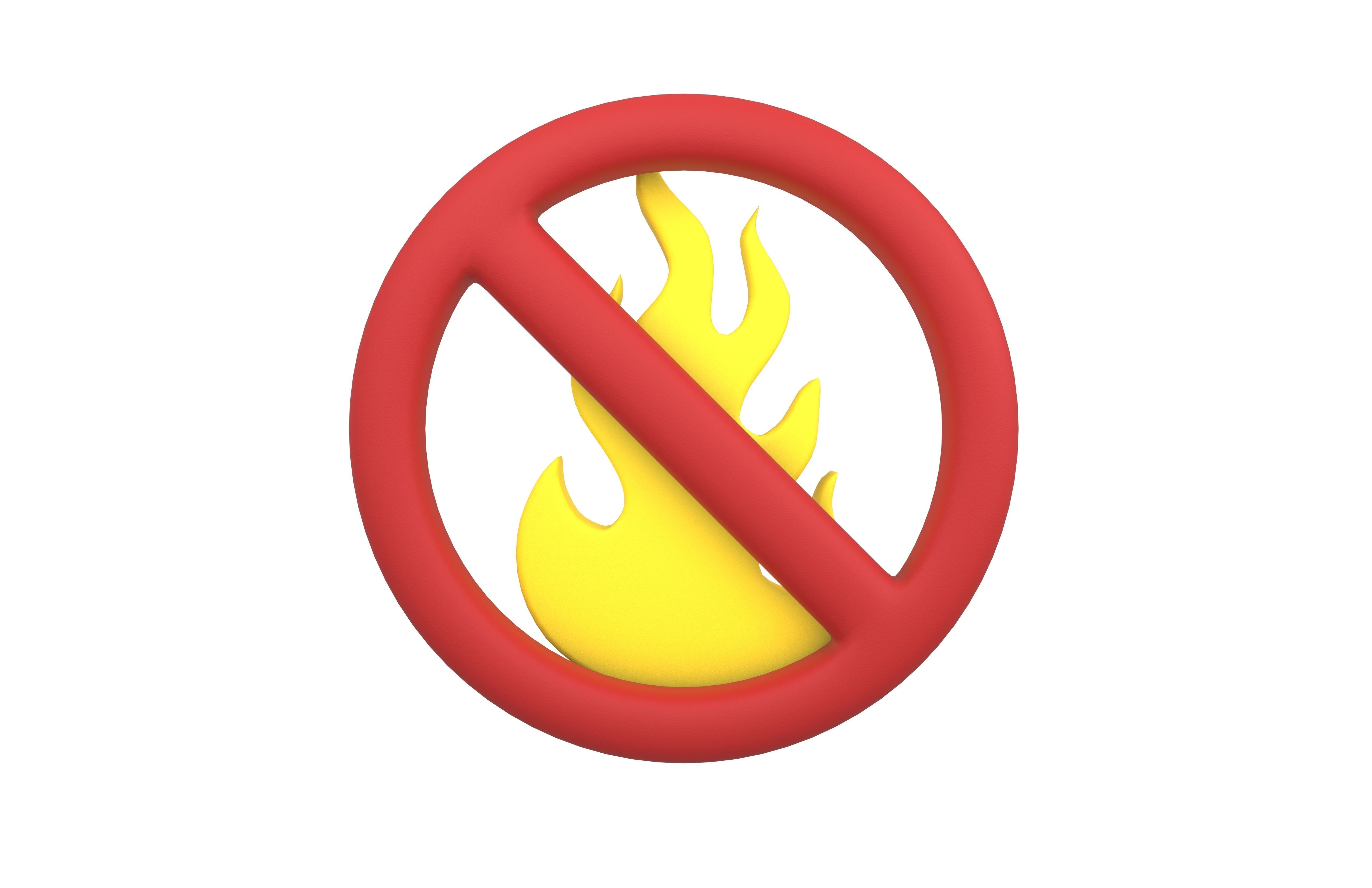 No Fire Icon V1 004 Low-poly 3D model_13