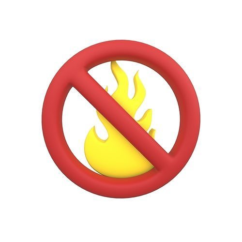 No Fire Icon V1 004 Low-poly 3D model