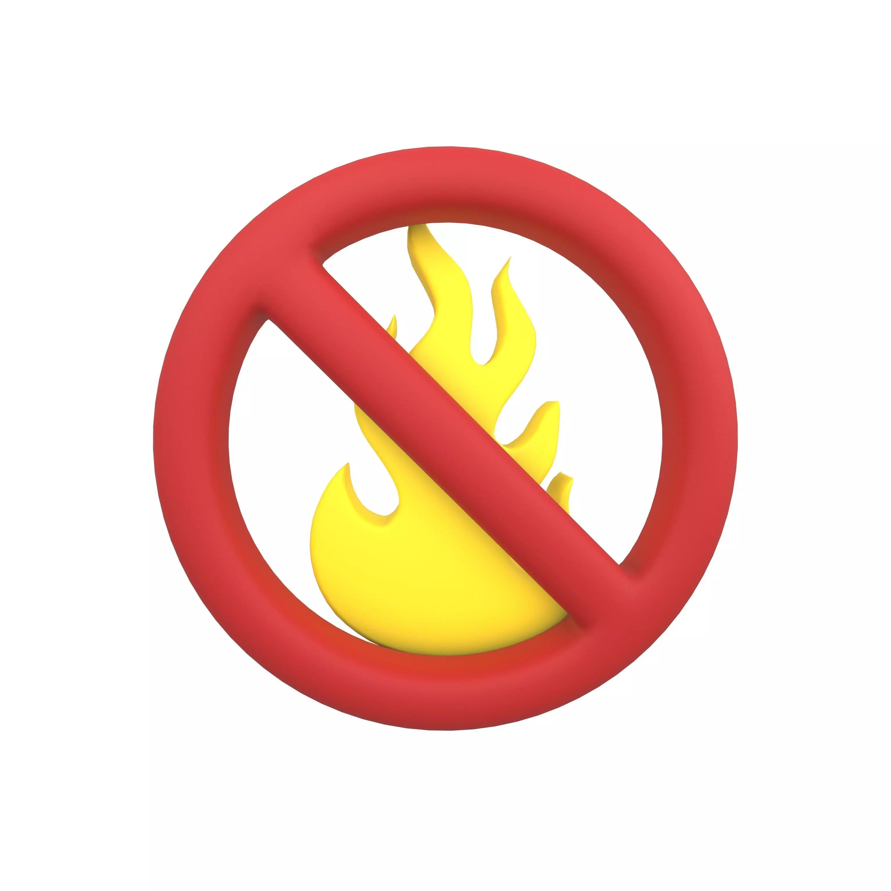 No Fire Icon V1 004 Low-poly 3D model_0