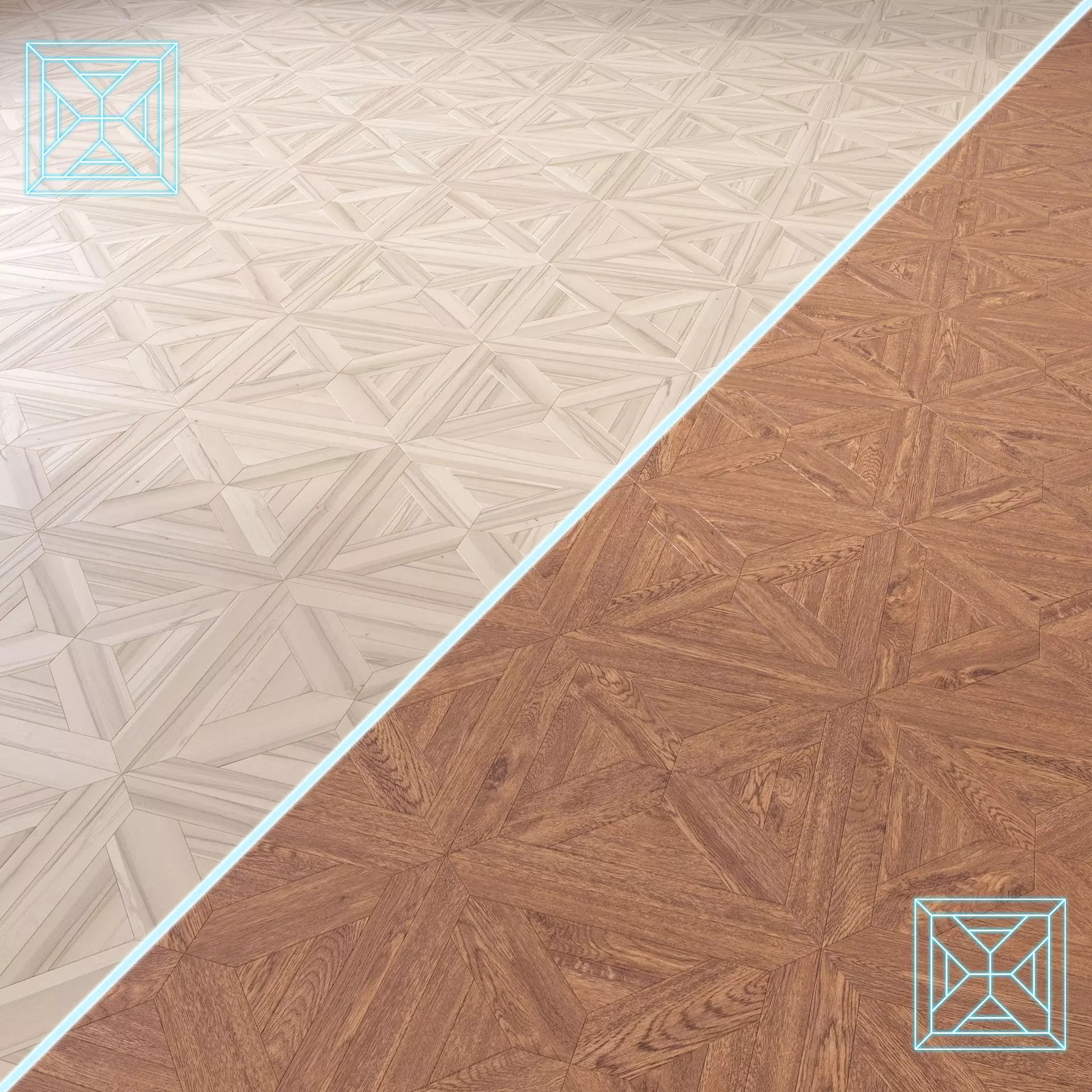 Parquet - Laminate - Wooden floor 2 in 1 Low-poly 3D model_0