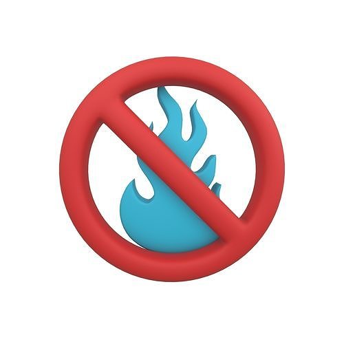 No Fire Icon V1 005 Low-poly 3D model