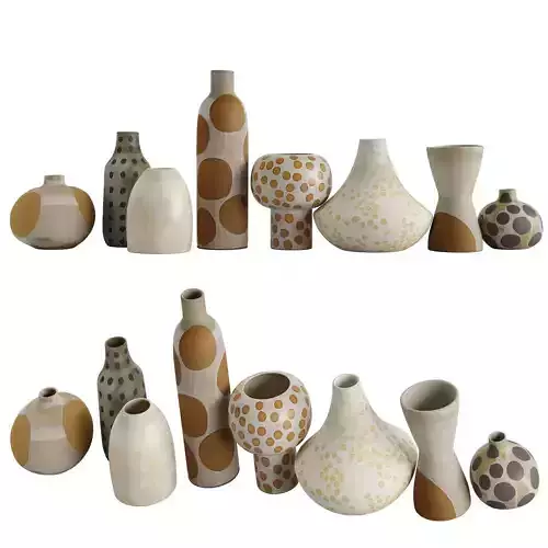 Set decorative vases  2 3D model
