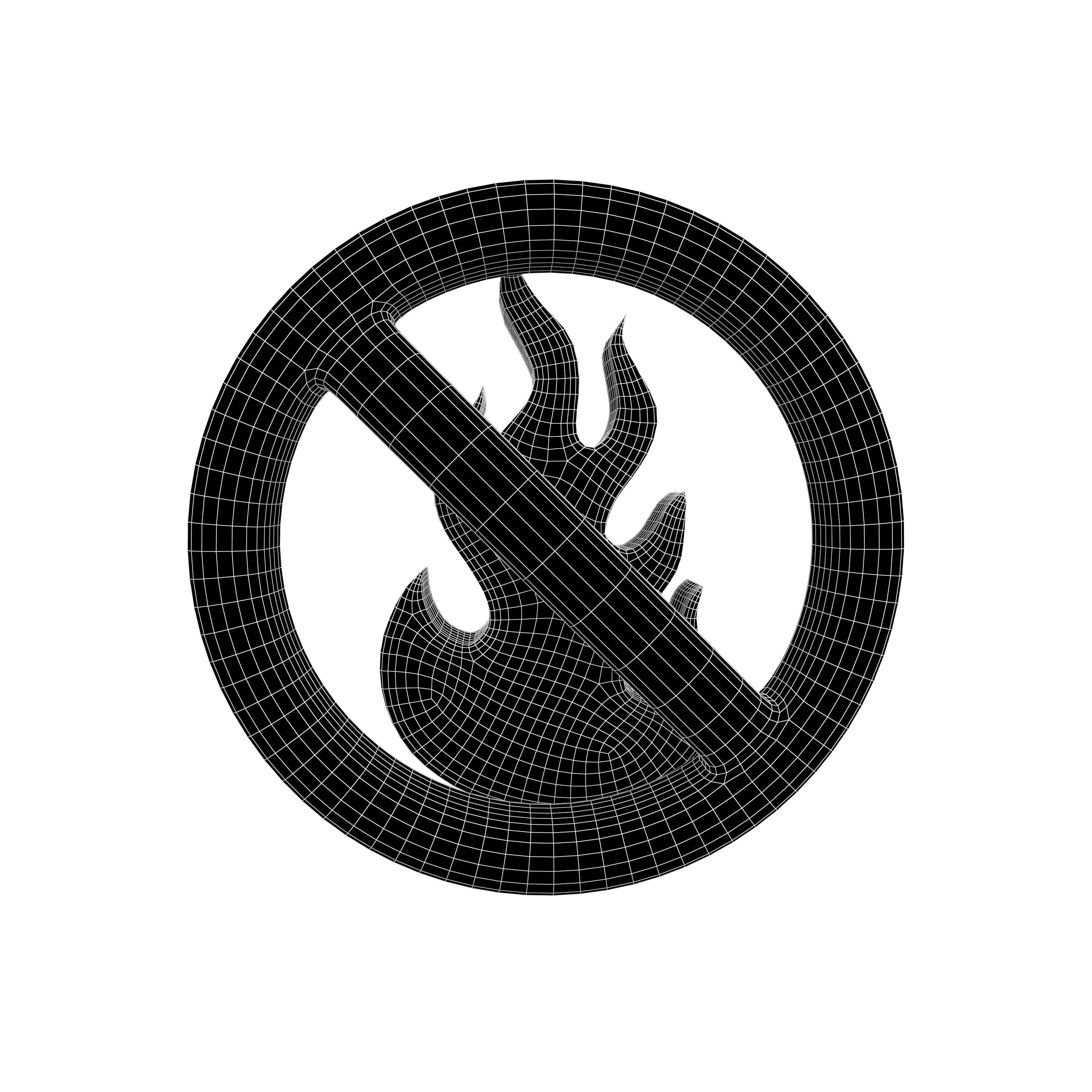 No Fire Icon V1 007 Low-poly 3D model_4