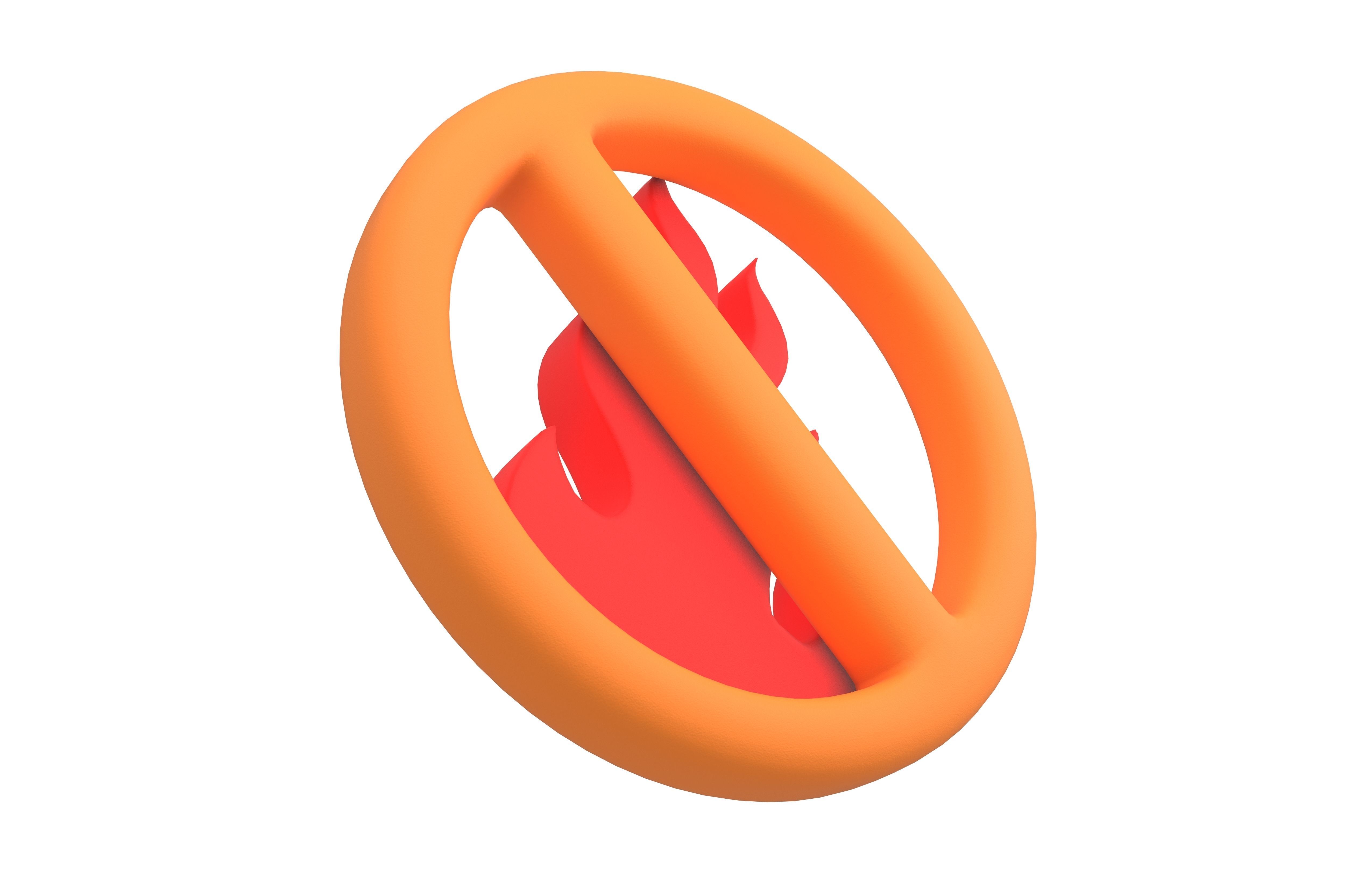 No Fire Icon V1 007 Low-poly 3D model_3