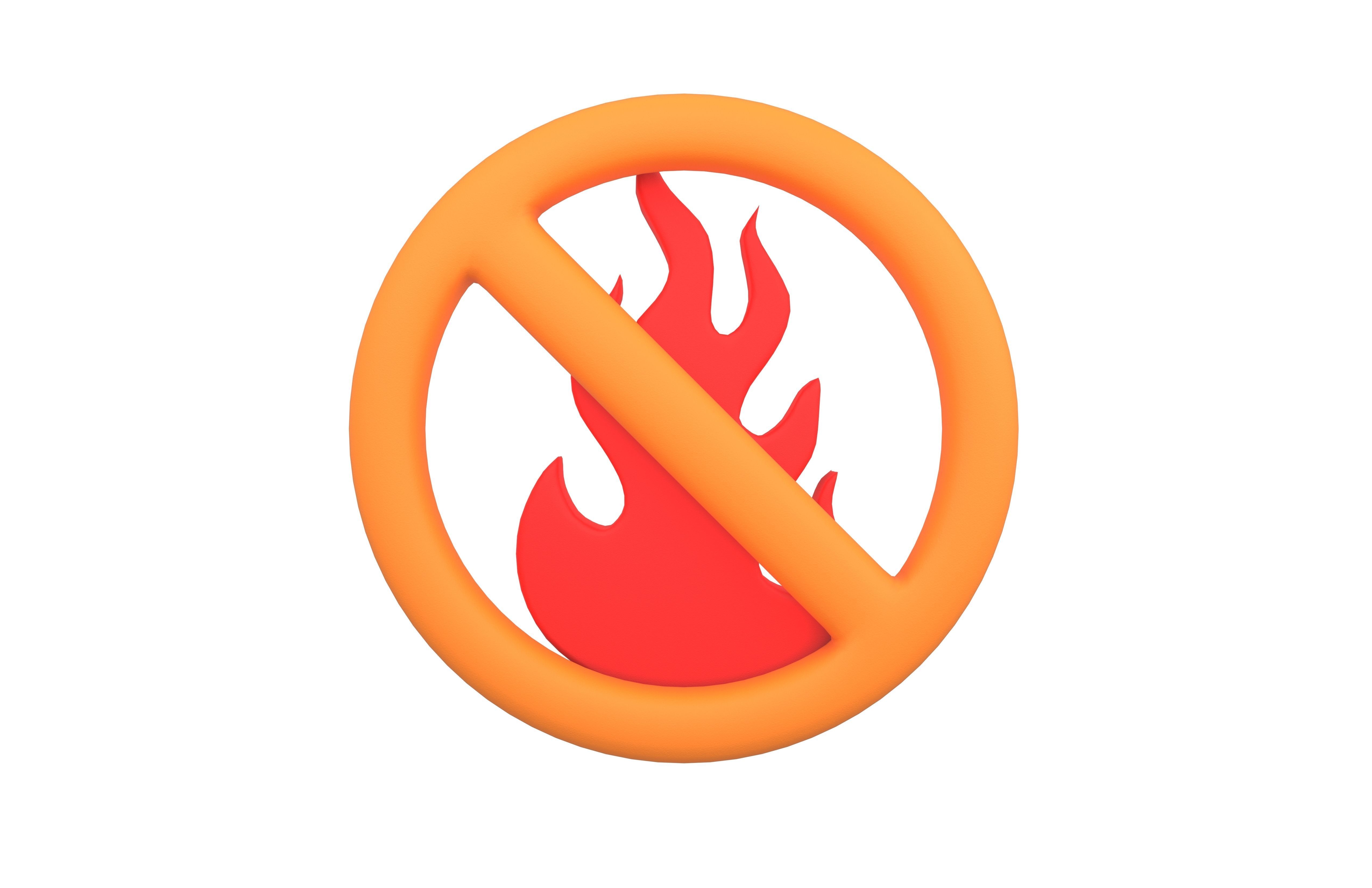 No Fire Icon V1 007 Low-poly 3D model_1