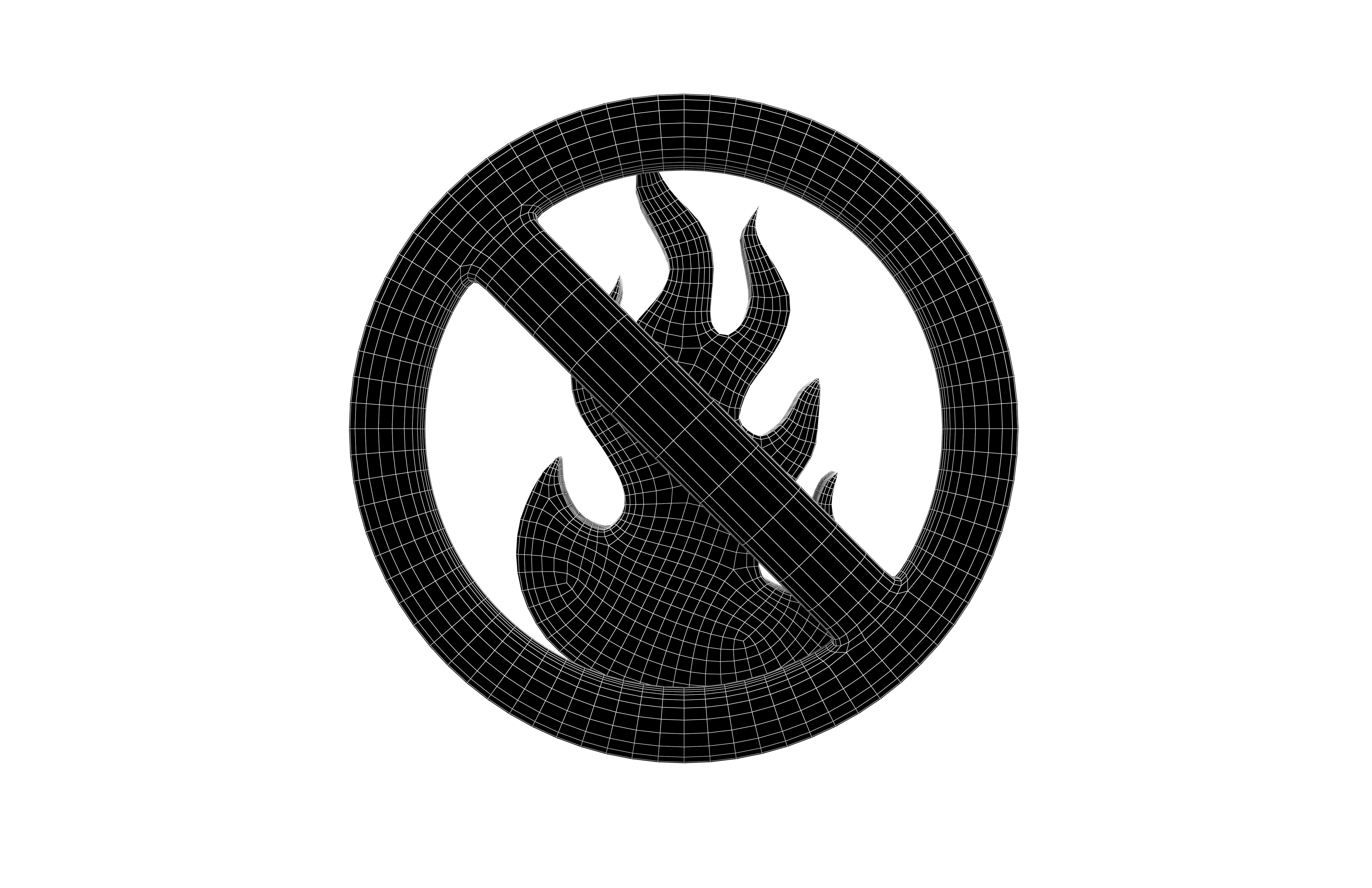 No Fire Icon V1 007 Low-poly 3D model_6