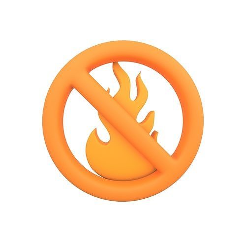 No Fire Icon V1 008 Low-poly 3D model