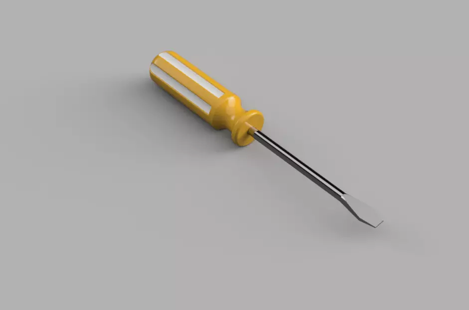 Slotted tip screwdriver 3D modeling 3D model_0